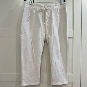 James Perse white cotton drop crotch pants size 3